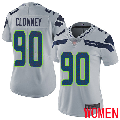 Seattle Seahawks Limited Grey Women Jadeveon Clowney Alternate Jersey NFL Football #90 Vapor Untouchable->women nfl jersey->Women Jersey